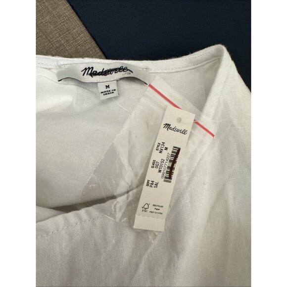 Madewell women’s medium sleeveless lined linen shift dress knee length weight ne - Picture 8 of 13